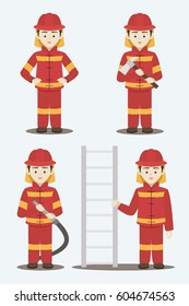 Fireman isolated vector illustration