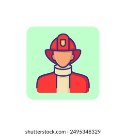 Fireman line icon. Firefighter, brigade, protective suit, helmet. Occupation concept. Can be used for topics like fire hazard, emergency, alert