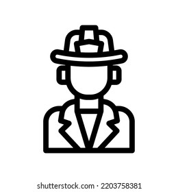 fireman line icon illustration vector graphic 