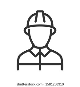 Fireman linear icon. Editable stroke