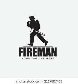 fireman logo design vector template