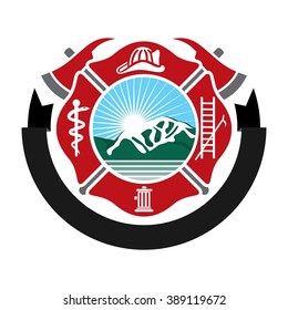 fireman logo vector.