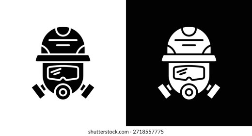 Feuerwehrmann Maske Symbol Vektorgrafik - hochwertige schwarze Stil Vektorsymbole