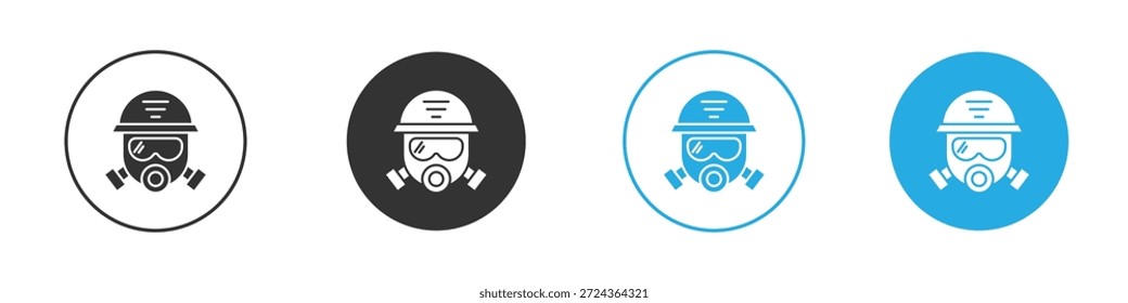 Fireman Mask Icons Design-Element. Vektorgrafik auf weißem Hintergrund.