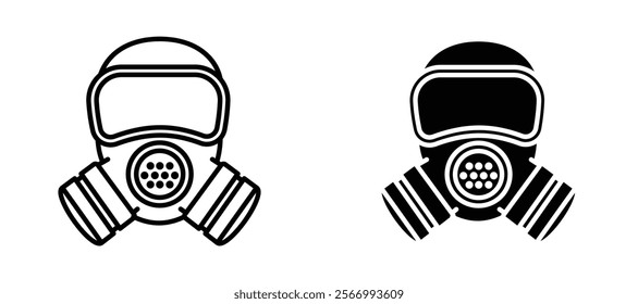 Fireman Mask icons in outline and fill. vector illustration for ui.