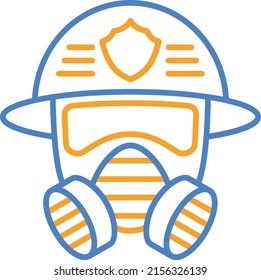 Fireman Mask vector icon. Can be used for printing, mobile and web applications.