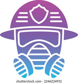 Fireman Mask vector icon. Can be used for printing, mobile and web applications.