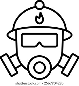 Fireman Mask vector icon. Can be used for printing, mobile and web applications.