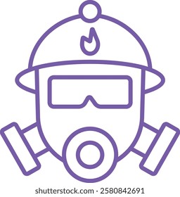 Fireman Mask vector icon. Can be used for printing, mobile and web applications.