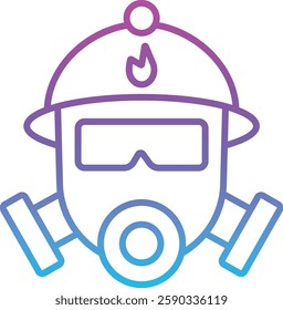 Fireman Mask vector icon. Can be used for printing, mobile and web applications.