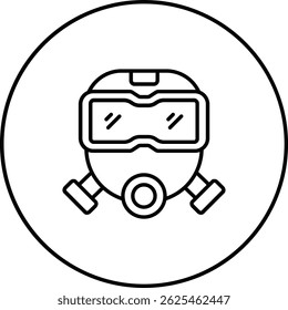 Ícone de vetor Máscara do Fireman. Pode ser usado para impressão, aplicativos móveis e da Web.
