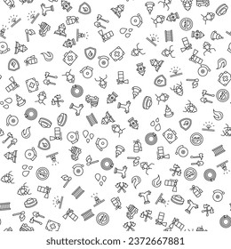 Fireman, Matches, Van, Medical Suitcase Vector Seamless Pattern for websites, wrapping, printing backgrounds and other purposes 