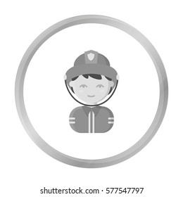 Fireman monochrome icon. Illustration for web and mobile design.