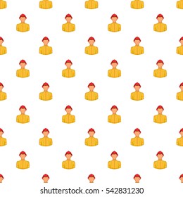Fireman pattern. Cartoon illustration of fireman vector pattern for web