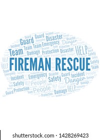 Fireman Rescue Word Cloud. Wordcloud Made With Text.