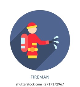 Ilustración Redondeada Del Icono Del Color Plano Mini, Uso Para El Concepto Moderno, Impresión, Ui, Kit De La Ux, Web Y Desarrollo Del App. Vector Relacionado Con Bomberos, Rescate Y Más