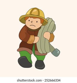 fireman theme elements vector,eps