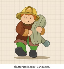 fireman theme elements vector,eps