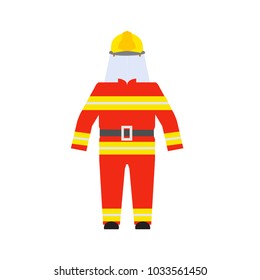 Fireman uniform icon in flat style isolated vector illustration on white transparent background