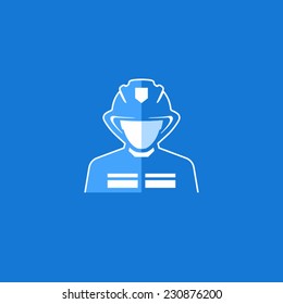 Fireman Vector Avatar Flat Icon 