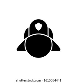 Fireman vector icon in black flat shape design icon, isolated on white background
