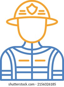 Fireman vector icon. Can be used for printing, mobile and web applications.
