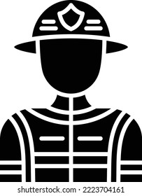 Fireman vector icon. Can be used for printing, mobile and web applications.