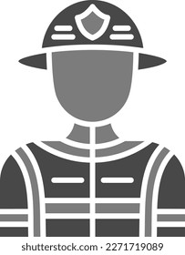 Fireman vector icon. Can be used for printing, mobile and web applications.
