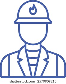 Fireman vector icon. Can be used for printing, mobile and web applications.