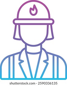 Fireman vector icon. Can be used for printing, mobile and web applications.