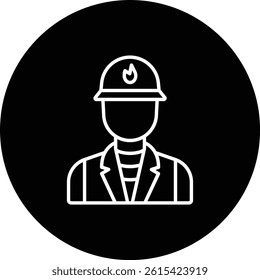 Fireman vector icon. Can be used for printing, mobile and web applications.