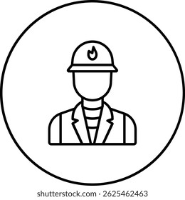 Ícone de vetor do Fireman. Pode ser usado para impressão, aplicativos móveis e da Web.