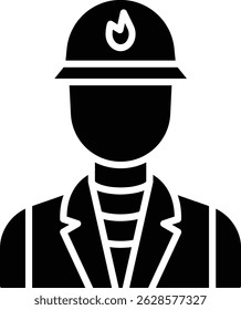 Fireman vector icon. Can be used for printing, mobile and web applications.