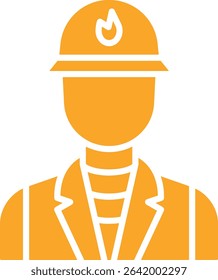 Fireman vector icon. Can be used for printing, mobile and web applications.