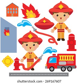 Fireman vector illustration