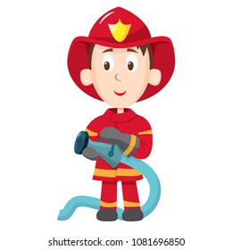 Fireman vector illustration for children