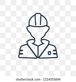 Fireman vector outline icon isolated on transparent background, high quality linear Fireman transparency concept can be used web and mobile