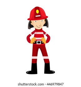 Fireman,and firefighter isolated firefighter helmet, safety service, danger and rescue, uniform protection illustration