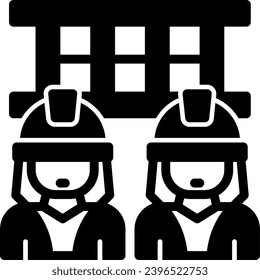 Fireman's Carry Glyph Icon Vector Design
