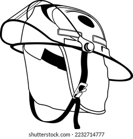 Fireman's Helmet Equipment Vector Illustration