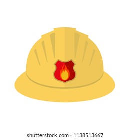 Fireman's helmet. Icon. Vector illustration isolated on white background.