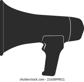 Un altavoz de bomberos. Protección contra incendios. Imagen negra vectorial resaltada en un fondo blanco.