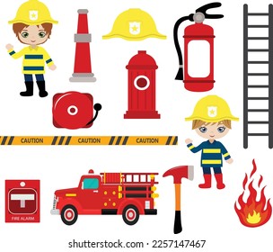 Firemen-Elemente, Firemen-Clipart, Firemen-Illustration