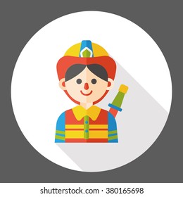 Firemen occupation character flat icon