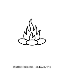 Firepit vector line icon icons design