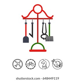 Fireplace accessories icon