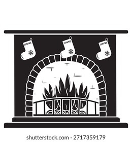 Kamin schwarz gefüllt Vektorsymbol. Kamin Mantel Silhouette Vektorgrafik. Mantelstück Symbol, Logo-Illustration.