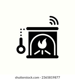 fireplace black icon, isolated icon in light background, perfect for website, blog, logo, graphic design, social media, UI, mobile app