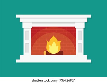 Fireplace Burning Fire Vector Isolate Element Stock Vector (Royalty ...