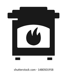 Fireplace chimney flat vector icon